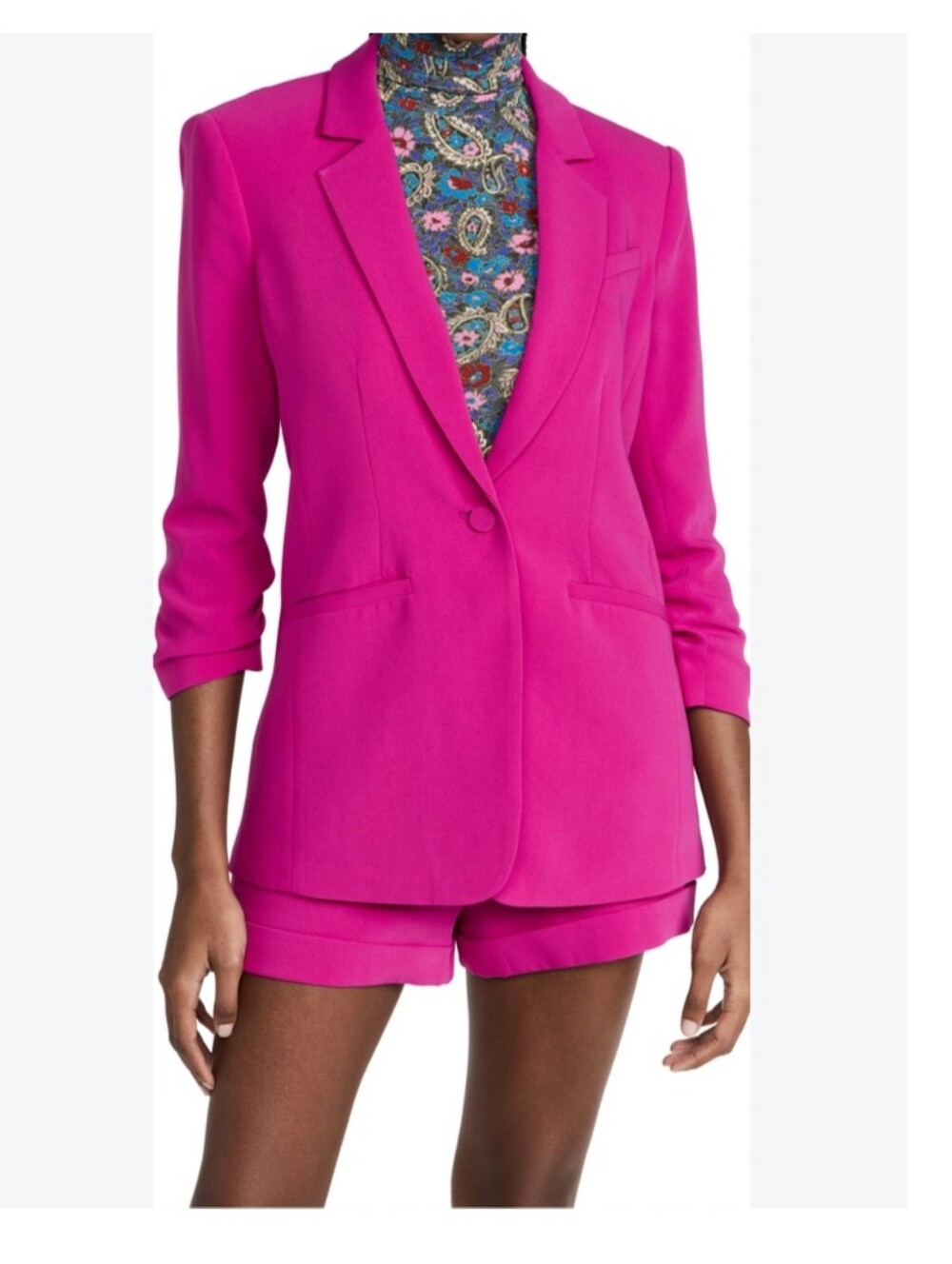 Cinq à Sept Crepe Khloe Blazer in Magenta Pink Purple Women's 4